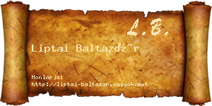 Liptai Baltazár névjegykártya